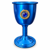 Cálice Ritual Roda Cigana Azul em Alumínio 14 cm 200 ml