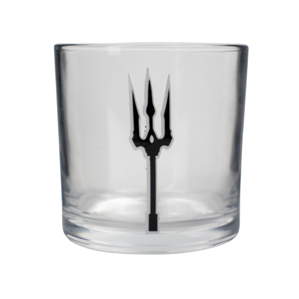 Copo de Whisky Vidro Exú Tridente Trabalhado 300 ml Copo de Whisky Vidro Exú Tridente Trabalhado 300 ml