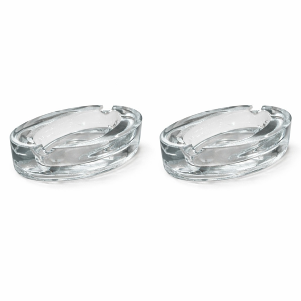 Cinzeiro de Vidro Oval Havana com 2 Pcs 12x7 cm
