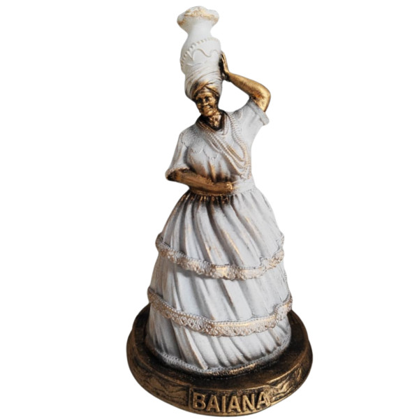 Escultura Baiana Da Umbanda Branca Vintage 13cm Resina