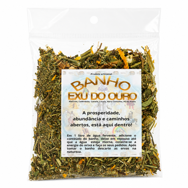 Ervas Naturais Banho Exu do Ouro Proteção 12g Ervas Naturais Banho Exu do Ouro Proteção 12g