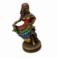 Escultura Cigana Sete Saia Vintage em Resina 10 cm