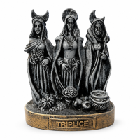 Escultura Deusa Tríplice Wicca em Resina 10 cm