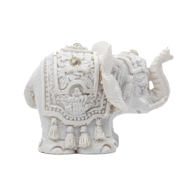 Escultura Elefante Indiano Branco 4,50 cm em Resina Escultura Elefante Indiano Branco 4,50 cm em Resina