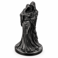 Escultura Casal da Morte Caveira Negro em Resina 10 cm