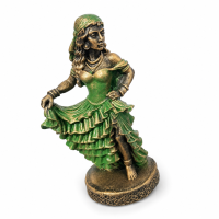 Escultura Cigana Vintage Verde Esmeralda em Resina 10 cm