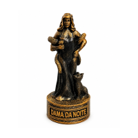 Escultura Dama Da Noite Vintage Preta em Resina 9 cm