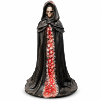Escultura Exu Caveira Capa Preta e Vermelho em Resina 14cm