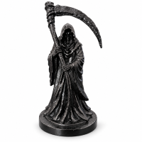 Escultura Exu Caveira Foice Negro 14 cm em Resina
