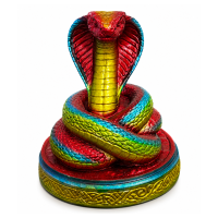 Escultura Serpente Oxumarê Naja Imperial 12 cm em Resina