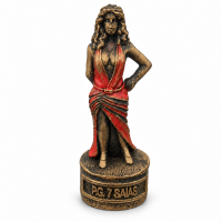 Escultura Pomba Gira 7 Saias Vermelha Vintage Resina 10 cm