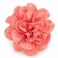 Flor Pomba Gira Cigana Rosa Escuro em Cetim e Renda Presilha e Broche 10 cm 2 em 1