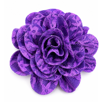 Flor Pomba Gira Cigana Roxa em Cetim e Renda Presilha e Broche 10 cm 2 em 1 