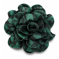 Flor Pomba Gira Cigana Verde em Cetim e Renda Presilha e Broche 10 cm 2 em 1 