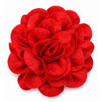 Flor Pomba Gira Cigana Vermelha em Cetim e Renda Presilha e Broche 10 cm 2 em 1 