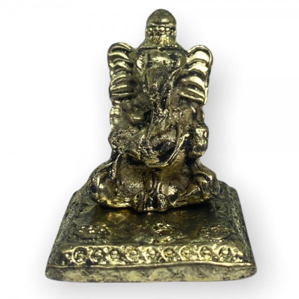 Escultura Ganesh Incensario Mini 3 cm Dourado em Metal Escultura Ganesh Incensario Mini 3 cm Dourado em Metal