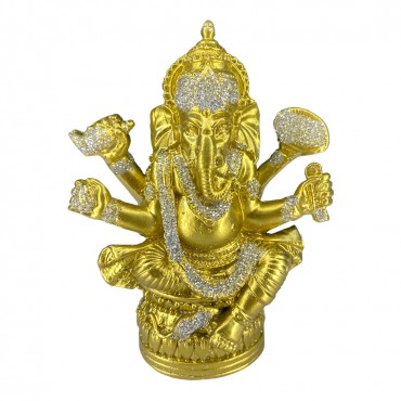 Escultura Ganesha 13 cm Base Redonda Resina