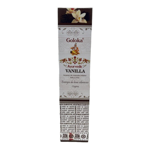 Incenso Massala Baunilha Vanilla Goloka Varetas Caixa 15g