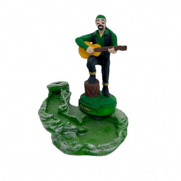 Incensário Cascata Cigano Verde 12 cm Resina
