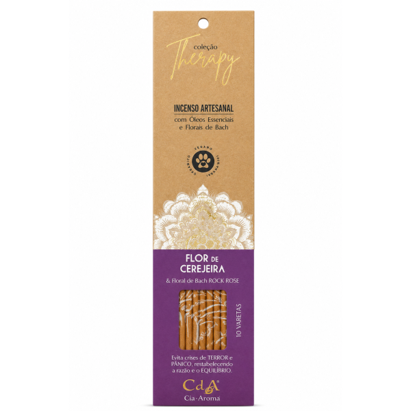 Incenso CdA Therapy Flor de Cerejeira Com Óleos Essenciais 10 Varetas 