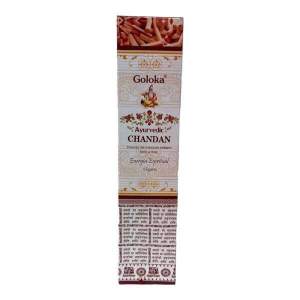 Incenso Massala Chandan Indiano Goloka Varetas Caixa 15g