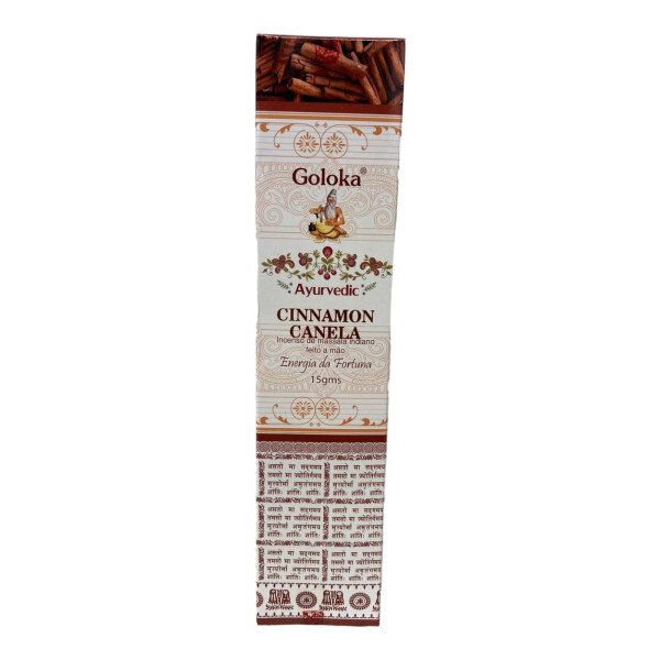Incenso Massala Canela Indiano Goloka Varetas Caixa Com 15g