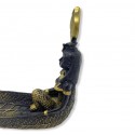 Incensário Regúa Isis 26 cm Preto e Dourado em Resina 
