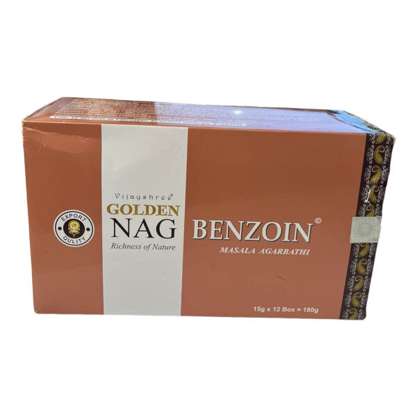 Incenso Massala Golden Nag Vareta Goloka Benzoin Cx Com 12