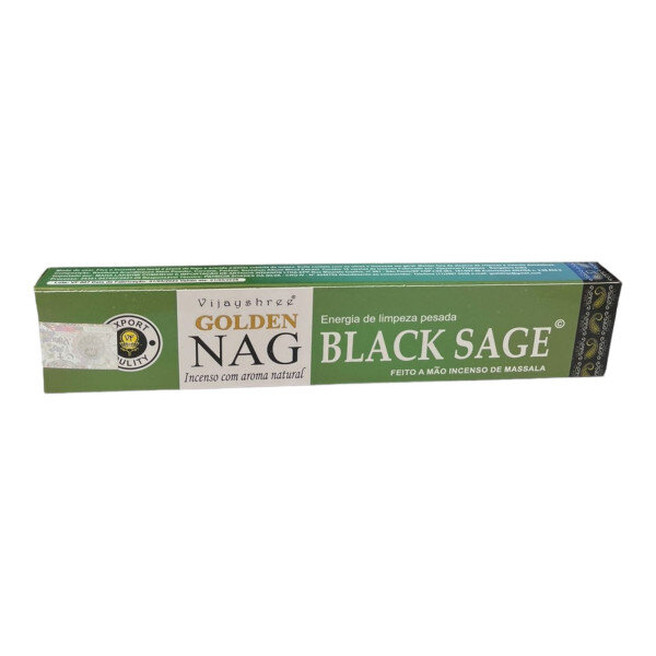 Incenso Massala Golden Nag Vareta Sálvia Negra Black Sage Un