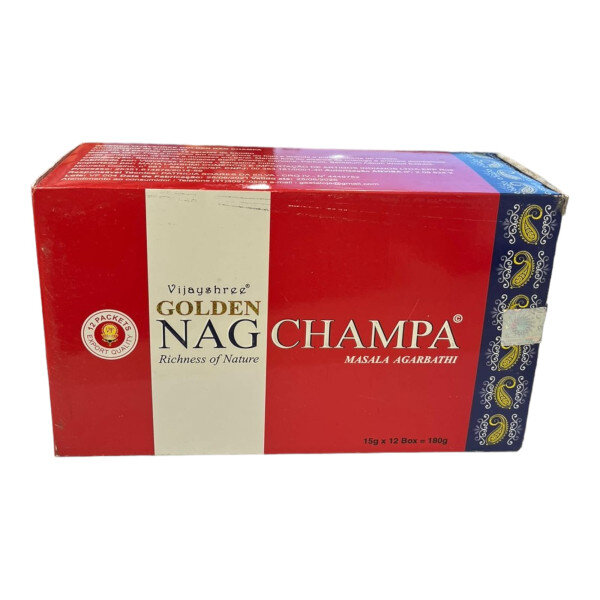 Incenso Massala Golden Nag Vareta Goloka Champa Cx com 12