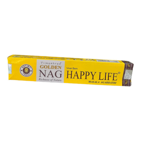 Incenso Massala Golden Nag Vareta Vida Feliz Happy Life Unid