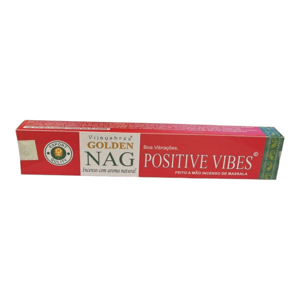 Incenso Massala Golden Nag Boas Vibrações Positive Vibes Un