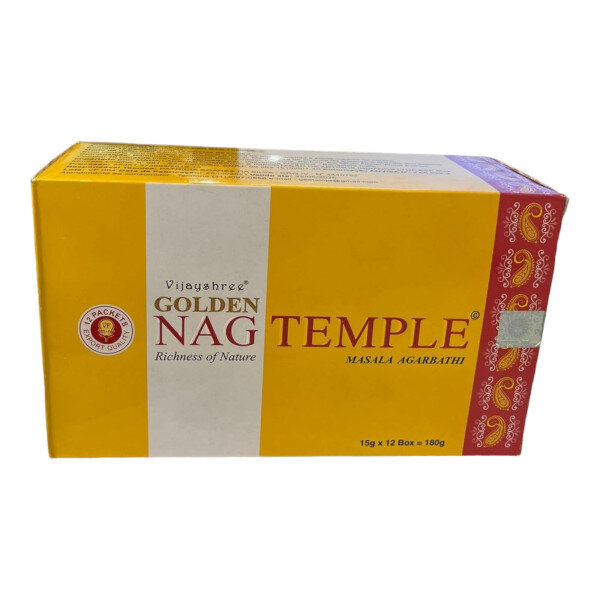 Incenso Massala Golden Nag Goloka Têmpora Temple Cx Com 12