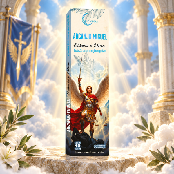 Incenso Natural Arcanjo Miguel 0% Carvão Cx C 10 Varetas 