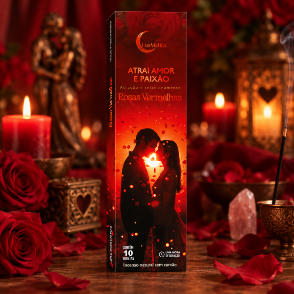 Incenso Natural Atrai Amor e Paixão 0% Carvão Cx C 10 Var 