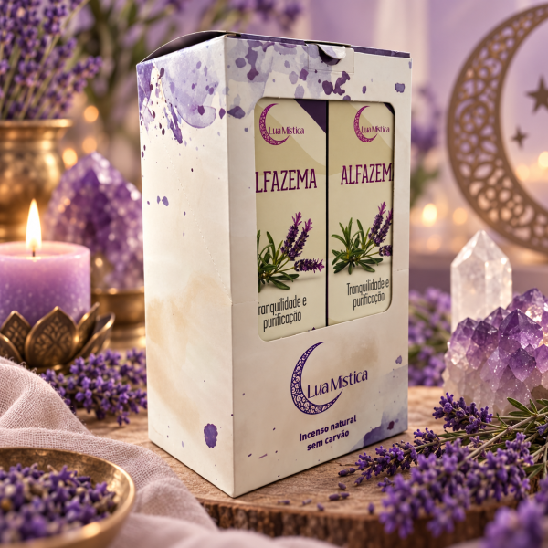 Incenso Natural Alfazema 0% Carvão Box 12 Cxs C 10 Var 