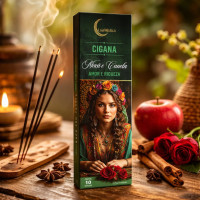 Incenso Natural Cigana Lua 0% Carvão Cxs C 10 Varetas