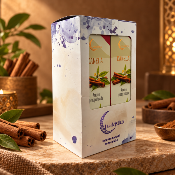 Incenso Natural Canela 0% Carvão Box 12 Cxs C 10 Var 