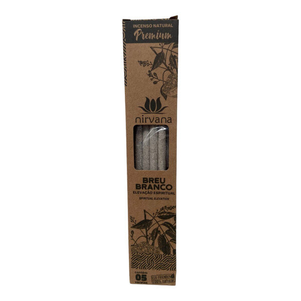 Incenso Nat Nirvana Breu Branco Premium Caixa Com 5 Varetas
