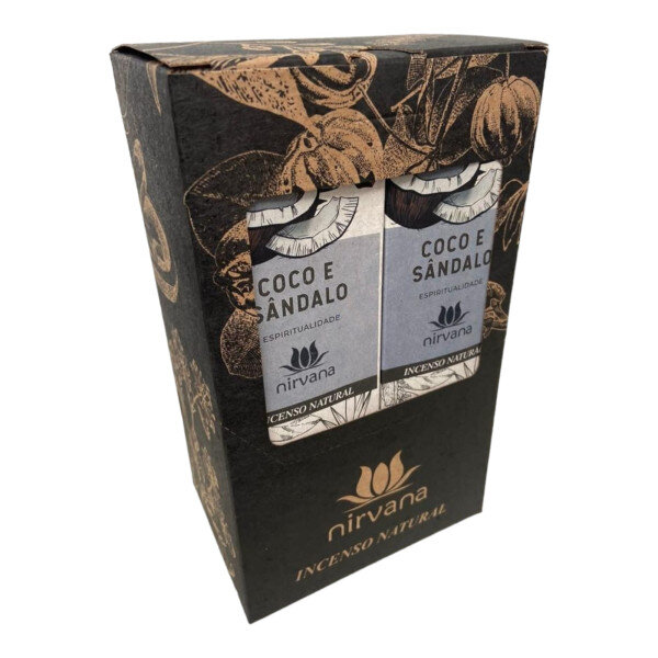 Incenso Nirvana Natural Coco c/ Sândalo 12 Cxs Com 9 Varetas