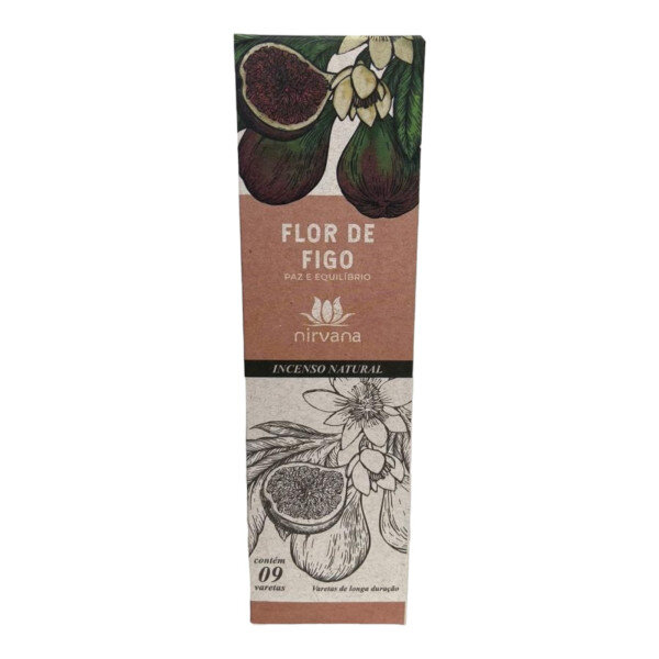 Incenso Nirvana Natural Flor de Figo Caixa Com 9 Varetas