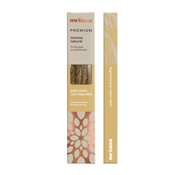Incenso Nirvana Palo Santo C/ Baunilha Premium C/5 Varetas