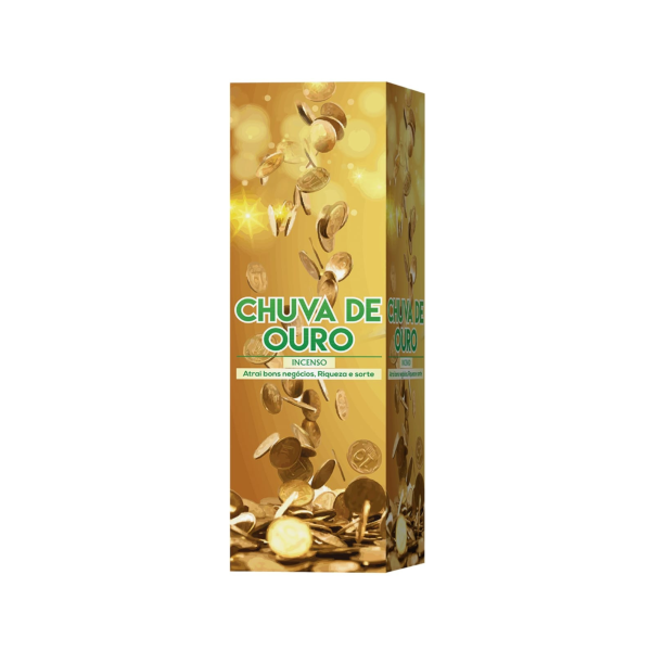 Incenso Chuva de Ouro Natural 0% Carvão 25 Caixa C 8 Varetas Incenso Chuva de Ouro Natural 0% Carvão 25 Caixa C 8 Varetas
