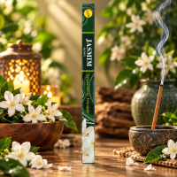 Incenso Jasmim Sree Vani Natural 0% carvão Com 8 Varetas