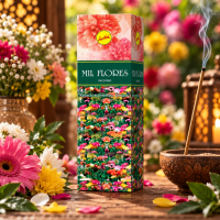 Incensos Mil Flores Sree Vani Natural 0% carvão 8 Varetas Cx C/25