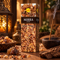 Incensos Mirra Sree Vani Natural 0% carvão 8 Varetas Cx C/25