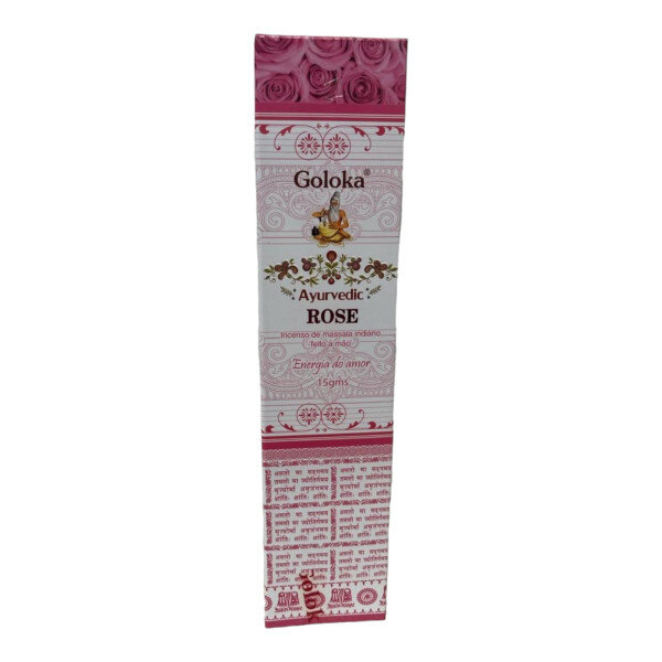 Incenso Massala Rose Indiano Goloka Varetas Caixa 15g