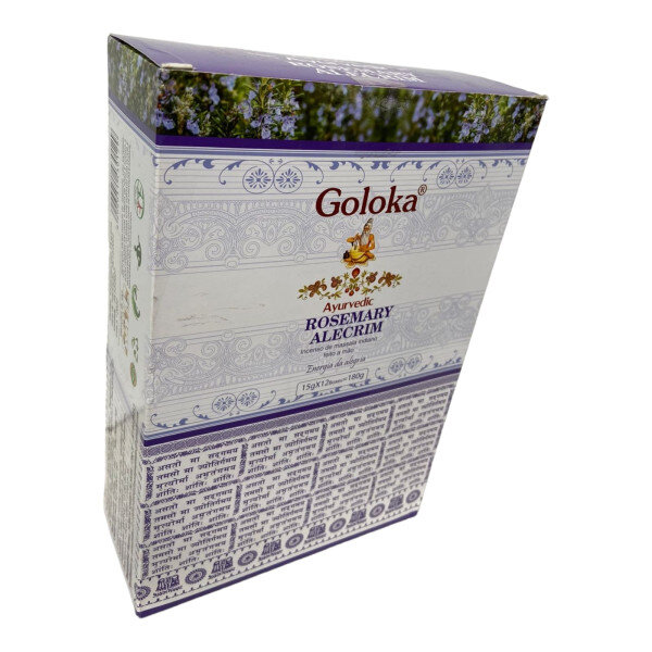 Incenso Massala Rosemary Alecrim Indiano Goloka 12 Cxs De15g