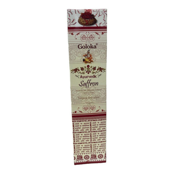 Incenso Massala Saffron Açafrão Indiano Goloka Varetas Cx15g
