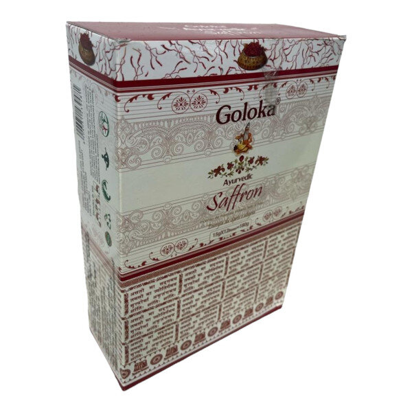 Incenso Massala Saffron Açafrão Indiano Goloka 12 Cxs De 15g